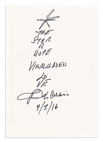 INDIANA, ROBERT. Group of 6 exhibition invitations, each Signed and Inscribed, Star of Hope / Vinalhaven / LO / VE or LO / VE,